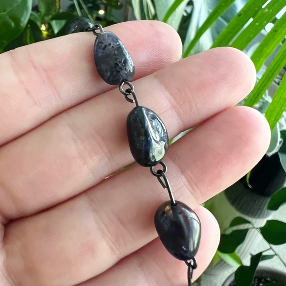 Handmade Tanzanite Gunmetal Crystal Bracelet - Picture 2 of 6